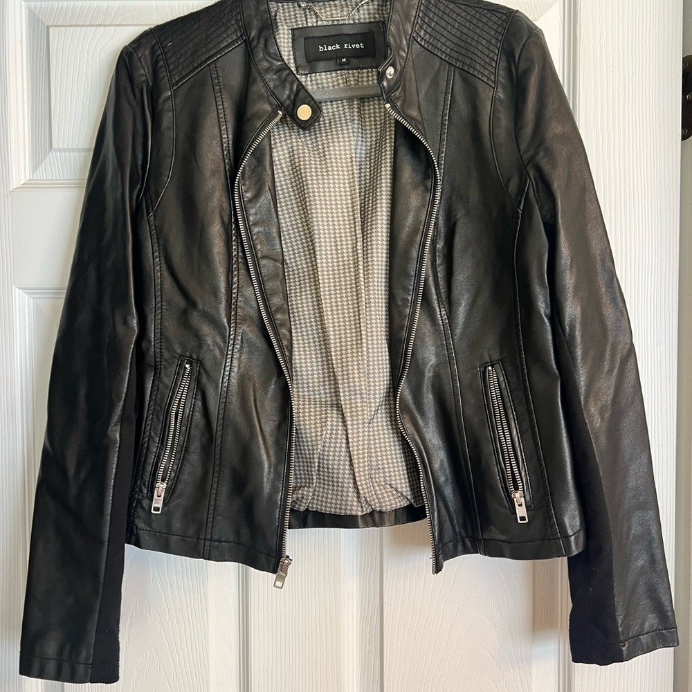Black Rivet Black Faux Leather Jacket